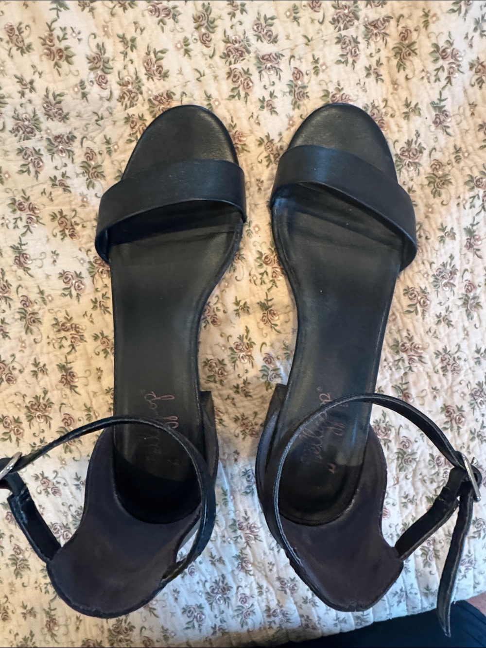 Jellypop Black Open-Toe Ankle Strap Heels